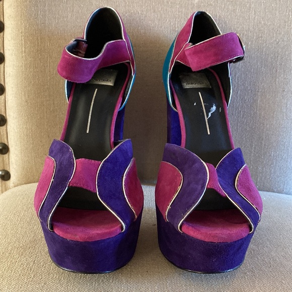 Dolce Vita Purple and Teal Platform Heels - Picture 8 of 13